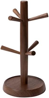 LIU- Wooden Mug Holder Tree,Coffee Cup Holder,Countertop Mug Stand with 6 Hooks, for Coffee Counter Bar Accessory (Color : Beech) by Unknown