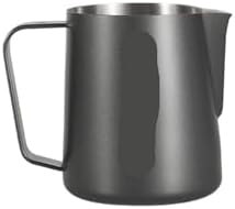 450/600ML Milk Frothing Pitcher Spouted Latte Art Cup Stainless Steel Foam Home Jug Coffee Tool(Matte Black 450ML) by Unknown