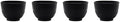 Japanese Cast Iron Tea Cups, Small and Heavy Teacups with no Handles, Japanese Style Cups for Adults, Asian Tea Cups, Coated with Enameled Interior, 4 Pcs/Box (Black, 5oz/150ml) by SECHUDO