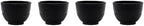 Japanese Cast Iron Tea Cups, Small and Heavy Teacups with no Handles, Japanese Style Cups for Adults, Asian Tea Cups, Coated with Enameled Interior, 4 Pcs/Box (Black, 5oz/150ml) by SECHUDO
