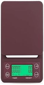 Electronic Scale, 3kg 0.1g 5kg Coffee Weighing Drip Scale with Timer Digital Kitchen High Precision LCD Scales,for Meal Prep, Baking and Cooking(Black) - Image 2