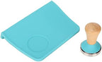 Coffee Powder Press Tool Set with Wooden Handle, Flat Base, Non Slip Silicone Tamper Mat with Slot, Blue, 51mm Hammer Diameter, for Home Office or Beverage Shop (51mm / 2.01in Tamper) - Image 3