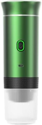 Wireless Electric Portable Espresso Coffee Machine For Car & Home Camping Coffee Maker 3-in-1 Capsule Powder Travel Coffee Maker(Metallic green) by Unknown
