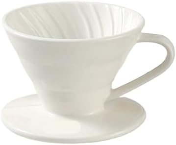 Ceramic Coffee Filter Cup Reusable Filters V Style Maker Conical Hand Flush Single Drip Barista Tool(White) by Unknown