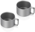 100ML Titanium Espresso Mug Mini Double Wall Cup RT006T 2 Pack by RUNGEASINI