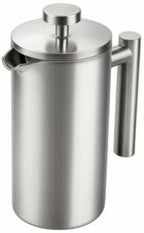 French Maker Stainless Steel Press Pot Manual Brewer Coffee Pot With Ergonomic Handle And Drip Spout For Clean Serving Suitable for home desk travel, 1500ml/50oz by Leefasy