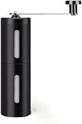 Manual Glass Coffee Bean Grinder,Premium Stainless Steel Hand Held Mill,Ceramic Burr Grinder,Adjustable Coarseness Compact Crank for Home,Office and Travelling (Color : Black) by Unknown