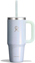 Hydro Flask Travel Tumbler with Handle, Lid and Straw - Insulated Stainless Steel in 24 Oz Glimmer Blue by Unknown