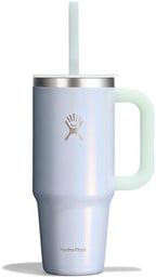 Hydro Flask Travel Tumbler with Handle, Lid and Straw - Insulated Stainless Steel in 24 Oz Glimmer Blue by Unknown