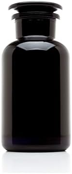 Infinity Jars 500 ml (17 Fl oz) Black Ultraviolet Blocking Glass Apothecary Jar Airtight Smell‑Proof Refillable Container for Herbs, Spices, Tea & Essential Oils 3-Pack by InfinityJars