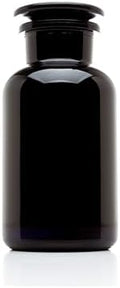 Infinity Jars 500 ml (17 Fl oz) Black Ultraviolet Blocking Glass Apothecary Jar Airtight Smell‑Proof Refillable Container for Herbs, Spices, Tea & Essential Oils 3-Pack by InfinityJars