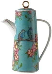 Water Pitcher Ceramic Teapot with Lid Water Pitcher Kitchen Butter Bottle Flower & Bird Finished Wedding Gifts Party Presents 650ML Water Jug(Green) by Unknown