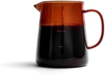 FLUR Carafe: Perfect for Brewing, Serving & Sharing – Precision Spout for Smooth Pours – For Hot or Iced Drinks – Borosilicate Glass with Capacity Markers – Dishwasher & Microwave Safe – 32oz (Amber) by FLUR