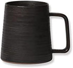 Large Handmade Pottery Coffee Mug, Unique Metallic Glazed Ceramic Drinking Cup Coffee Cup with Big Handle for Home, Office or Gifts, Microwaveable, Annular Texture 16 oz by DistinctiveandExquisiteHandmadePotteryCeramicsStoneware