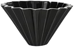 Ceramic Coffee Filter, Origami Cone Style Pour Over Dripper Reusable Hand Brewed For Home Cafe(Black,14cm) by Unknown