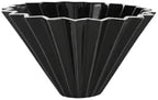 Ceramic Coffee Filter, Origami Cone Style Pour Over Dripper Reusable Hand Brewed For Home Cafe(Black,14cm) by Unknown