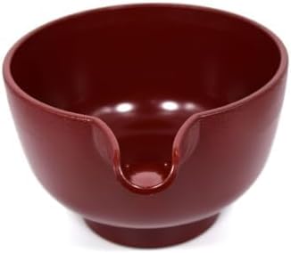 Japanese Lipped Tea Bowl for Matcha, Made of Resin, Non-breakable Dishwasher Compatible, Made in Japan, Red Color - Image 4