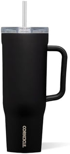 Corkcicle Cruiser Tumbler with Handle & Straw, 40 oz, Black Bows by Corkcicle