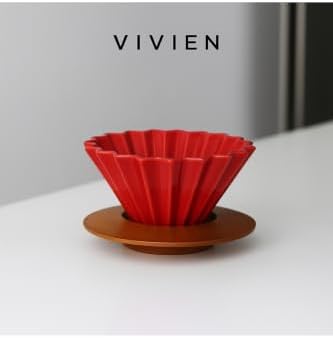 SODEF V60 02 Dripper Ceramic Coffee Brewing Equipment for Pour Over Coffee 1 Liter Capacity Red Color appropriate for Baristas and Home Brewers - Image 2