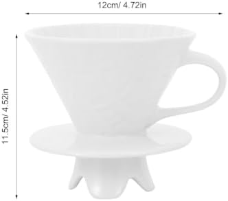 IMIKEYA Ceramic Coffee Dripper White Manual Brew Filter Cup for Office - Image 2