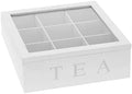 Amagogo Wooden Tea Storage Box with Glass Lid, 9 Compartment Stackable Tea Bag Organizer for Kitchen and Pantry by Unknown