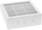 Amagogo Wooden Tea Storage Box with Glass Lid, 9 Compartment Stackable Tea Bag Organizer for Kitchen and Pantry by Unknown