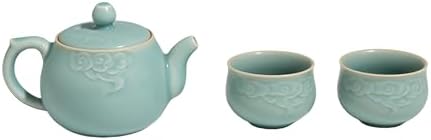 190ml Porcelain Gongfu Tea Set – Tea Pot with 2 Cups, Chinese Tea Set, Gift Box, Suitable for Tea Enthusiasts by HistoricalidLPPCceladon