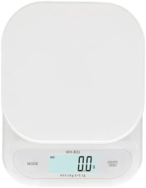 Electronic Scale, Kitchen Scale LCD Display USB Charging/Battery High Precision Electronic Tea Weighing Baking Tools,for Meal Prep, Baking and Cooking(3kg-0.1g USB Charge) by Unknown