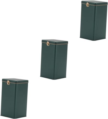 Metal Tea Black Tea Loose Leaf Condiment Organizer for Fridge Containers for Food Tea Storage Can Metal Cookie Tins Container Sealing Pot Tea Storage Container-Deep Greenx3pcs by Unknown