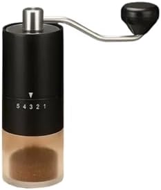 Portable Manual Coffee Grinder, Conical Burr with 5 Adjustable Settings, External Adjustable Setting(Silver) by Unknown