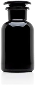 Infinity Jars 250 ML (8.4 Fl oz) Black Ultraviolet Blocking Glass Apothecary Jar Airtight Smell‑Proof Refillable Container for Herbs, Spices, Tea & Essential Oils by InfinityJars