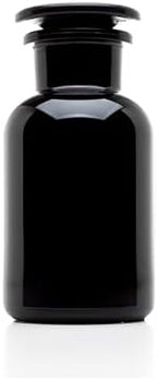 Infinity Jars 250 ML (8.4 Fl oz) Black Ultraviolet Blocking Glass Apothecary Jar Airtight Smell‑Proof Refillable Container for Herbs, Spices, Tea & Essential Oils by InfinityJars