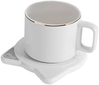 Electric Coffee Warmer USB Warmer Coaster Mug Heating Pad Intelligent Cup Warmer Tea Warmer for Tea Water Beer Desk, White by Unknown