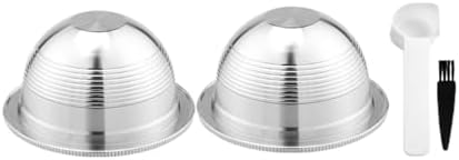 Compatible With Delonghi，ENV135 Stainless Steel Refill Pod Filter,Compatible With Nespresso，Reusable Capsule Coffee Pod GCA1(70ml 2pod) by Unknown