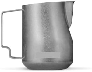 350ml 450ml Turbo Milk Frothing Pitcher Steaming Pitchers Professional Milk Foam Jug Home Barista Kitchen Accessorie(450ml Silver) by Unknown