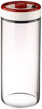 Press Type Vacuum Sealed Glass Canister, Evacuated Storage Bottle for Coffee Bean, Tea and Dry Food, Household Preservation Container (1800ML C4533D) by Unknown
