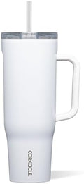 Corkcicle Cruiser Tumbler with Handle & Straw, 40 oz, White by Corkcicle