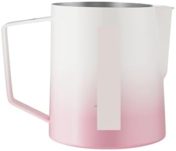 Classic Milk Frothing Pitcher 500ml Red Stainless Steel Steaming Pitchers Cup Coffee Tool(500ml,Pink B) by Unknown