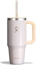 Hydro Flask Travel Tumbler with Handle, Lid and Straw - Insulated Stainless Steel in 24 Oz Glimmer Cream by Unknown