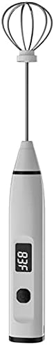 Electric Milk Frother, Automatic Milk Foam Maker for coffee, Matcha, Hot Chocolate Stainless Steel Whisk Battery Operated Mini Drink Mixer Blender (Color : White) by Unknown