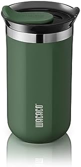 WACACO Octaroma Lungo Vacuum Insulated Coffee Mug, Double-wall Stainless Steel Travel Tumbler With Drinking Lid, 10 fl oz(300ml), Pomona Green by WACACO