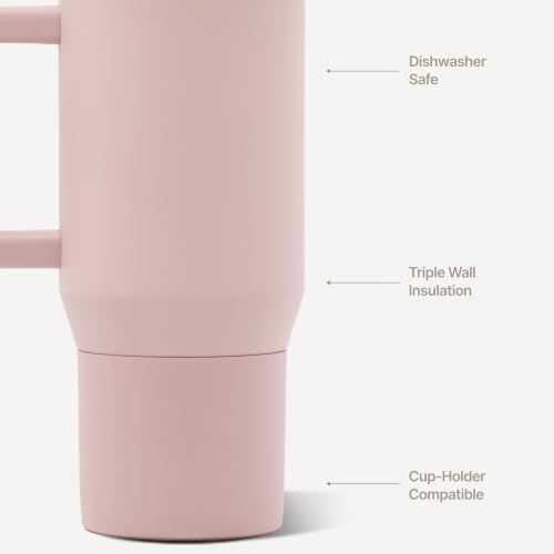 HydroJug Traveler 20oz Kids Insulated Tumbler with Handle, Dusty Rose - Image 3