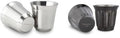 Easyworkz Stainless Steel Espresso Cup 2pcs Set Double Wall Insulated Metal Demitasse Cups 5 oz, Bundled with Double-Wall Espresso Cups 5 oz Set of 2, Vertical Stripe Design, Gunmetal by Easyworkz