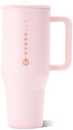HydroJug Traveler 40oz, Insulated Tumbler with Handle & Straw, Pink Sand by Hydrojug