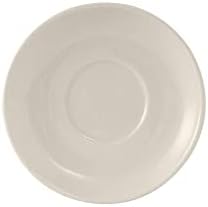 Tuxton China TRE-029 Espresso Saucer, 4-5/8" Diameter, Round, Coupe, Microwave and Dishwasher Safe, Oven Proof, Fully Vitrified, Ceramic, DuraTux, Reno/Nevada, American White/Eggshell, Pack of 36 by Tuxton
