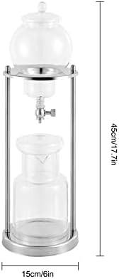 Cold Brew Coffee Maker, 600ml/20.3Oz Iced Coffee Maker Machine Slow Drip Tower, Stainless Steel Ice Dripper Coffee Maker Machine with Measuring Spoon, 6-8 Cups, for Home, Office, Cafes (Silver) - Image 7