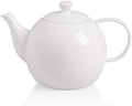 Sweejar Ceramic Tea Pots,40OZ Porcelain Teapot with Infuser (White) by Sweejarco1949
