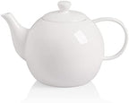 Sweejar Ceramic Tea Pots,40OZ Porcelain Teapot with Infuser (White) by Sweejarco1949