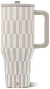 HydroJug Traveler 32oz, Insulated Tumbler with Handle & Straw, Latte by Hydrojug