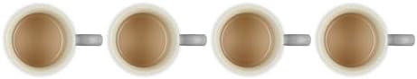 Le Creuset Stoneware Vancouver Mug, Set of 4, 14 oz. each, Oyster - Image 4